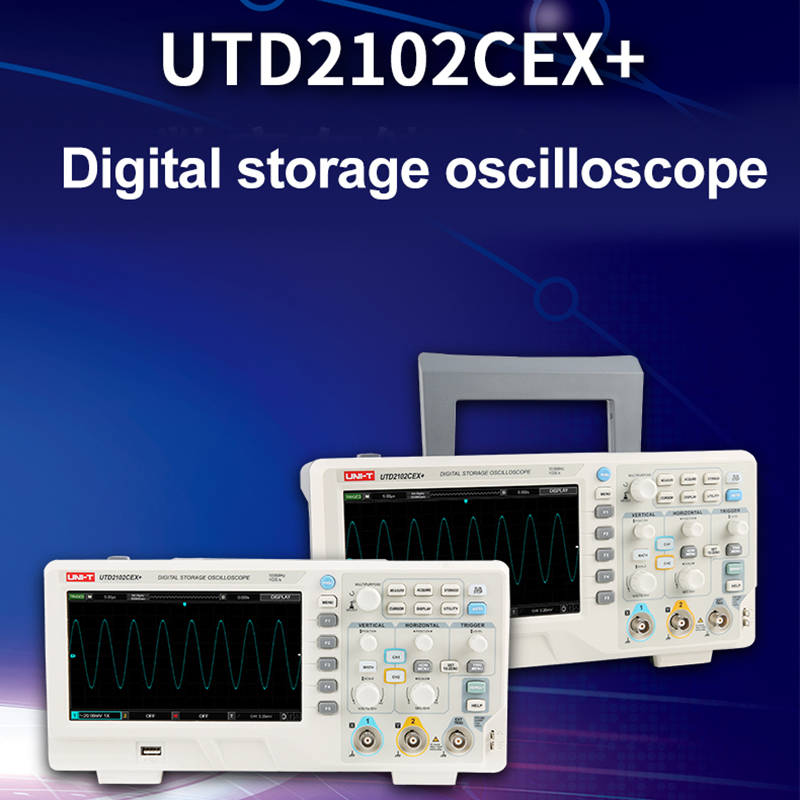 Digital Storage Oscilloscope 100Mhz - UNI-T UTD2102CEX + Osciloscópio de armazenamento