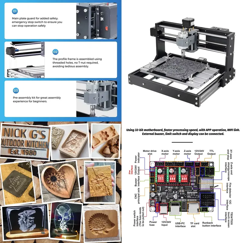 Mini Laser Engraver Cnc Router - Máquina CNC Mini 3018 para Fresagem