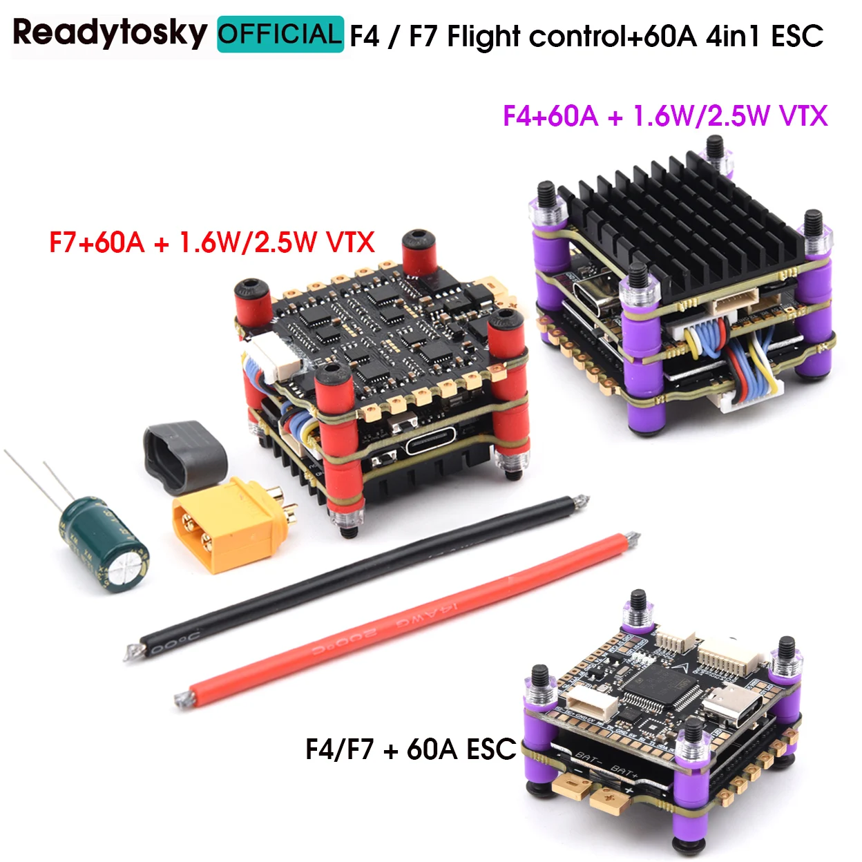 Fpv Flight Controller F7 Stack 60A - 4.9g-5.8g 1.6w/2.5w vtx + f7 f722/f4