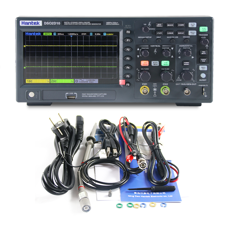 Digital Storage Oscilloscope 100Mhz - Osciloscópio Digital Hantek DSO2D10 com Largura
