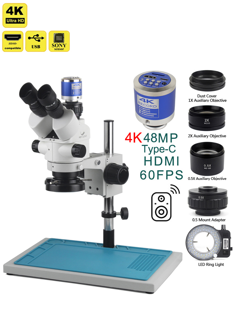 Microscópio trinocular estéreo - Stereo Trinocular Microscope Pcb avaliação e preço