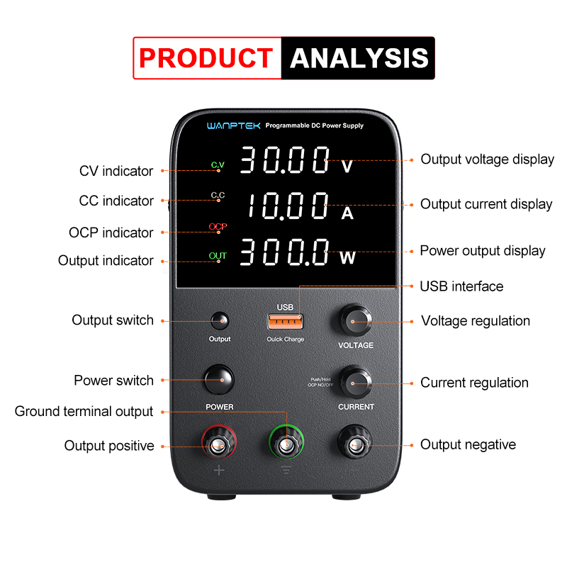 Wanptek fonte de alimentação d - Programmable Dc Power Supply 30V 10A avaliação e preço