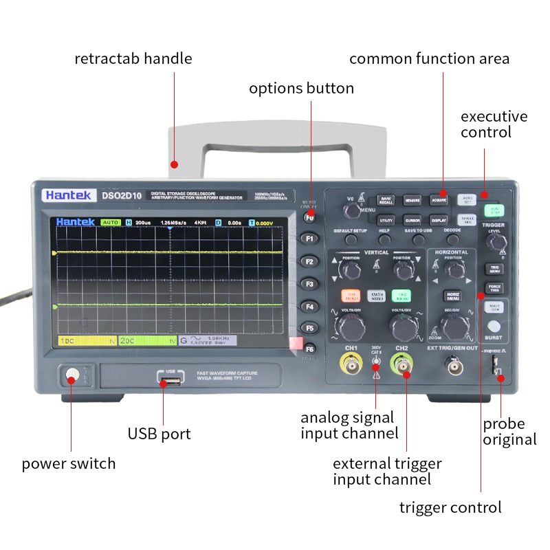 Osciloscópio Digital Hantek DS - Digital Storage Oscilloscope 100Mhz avaliação e preço