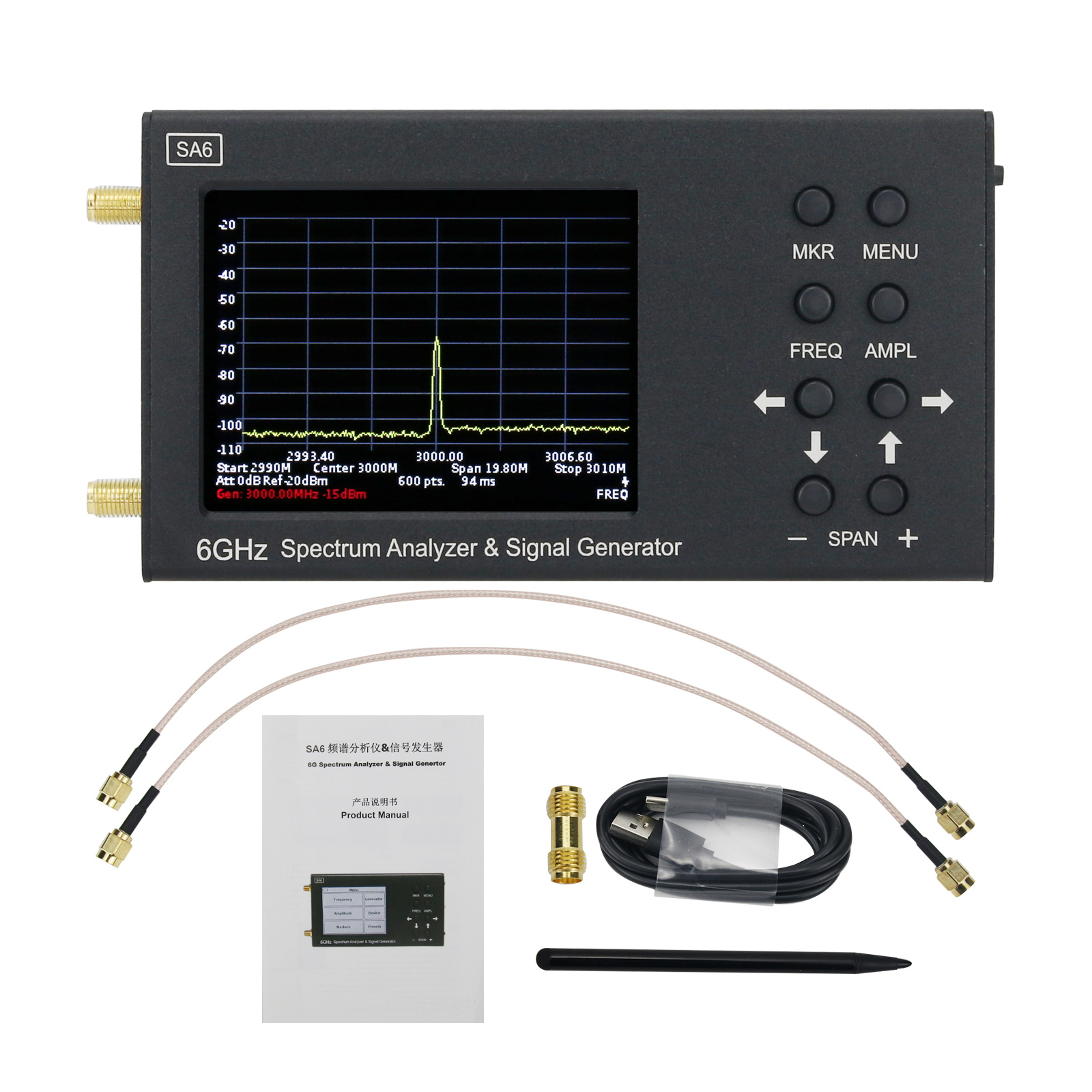 SA6 6GHz Analisador de espectr - Signal Generator Spectrum Analyzer avaliação e preço