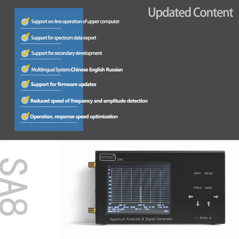Analisador de espectro HTOOL S - Signal Generator Spectrum Analyzer avaliação e preço